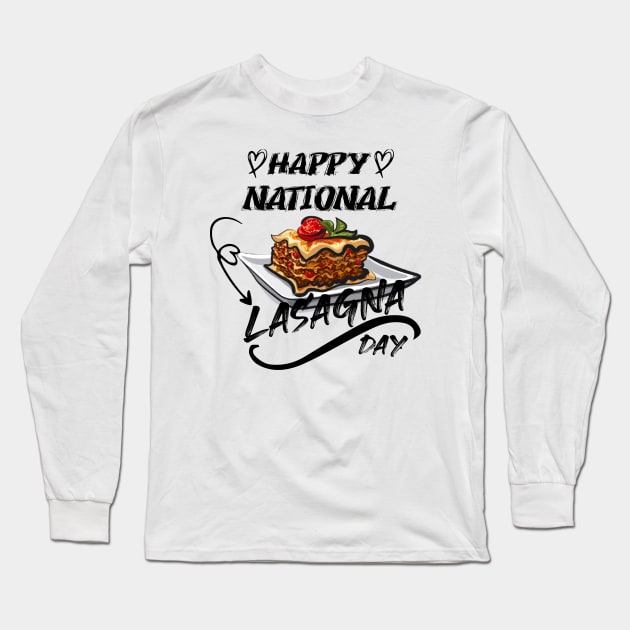 NATIONAL LASAGNA DAY Long Sleeve T-Shirt by Fadloulah